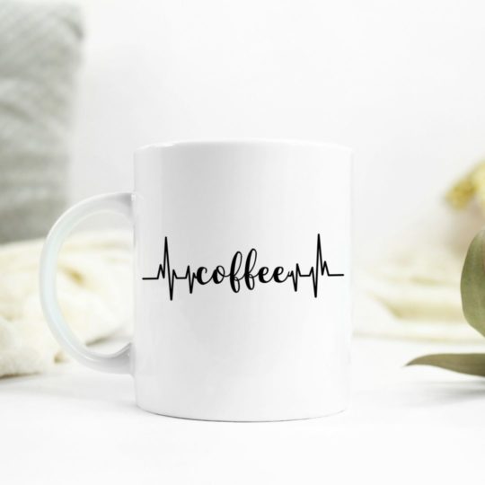 Coffee heartbeat ceramic mug