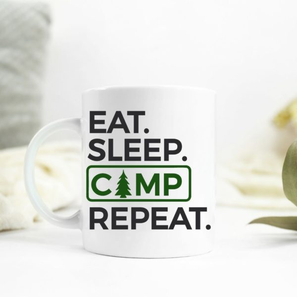 Eat. Sleep. Camp. Repeat Ceramic Mug