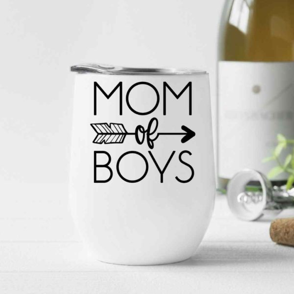 Mom of boys- Wine Tumbler (12oz)