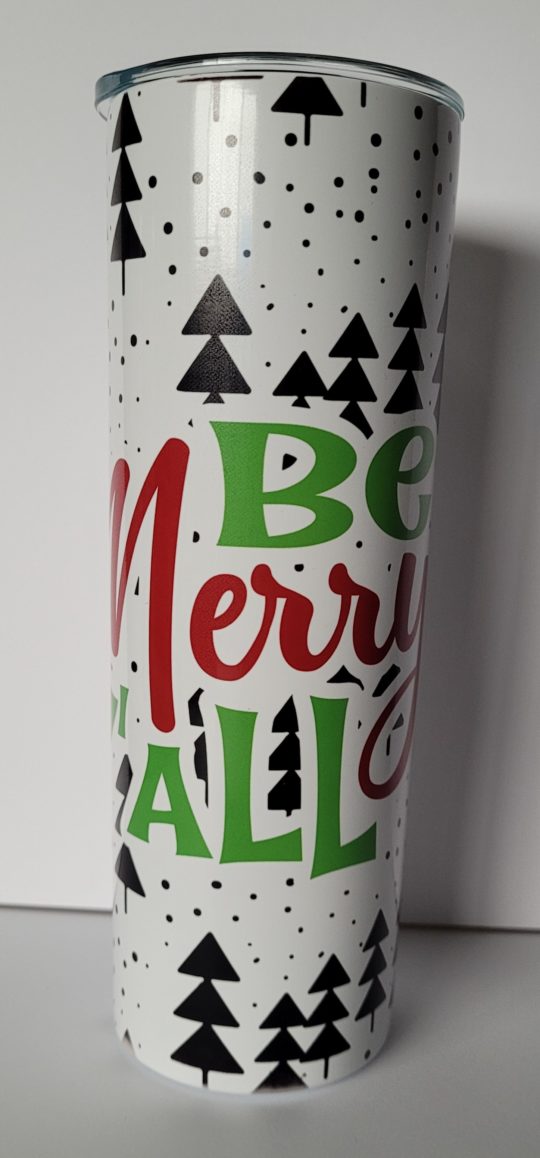 Be Merry Y'all- 20oz Skinny Insulated Tumbler
